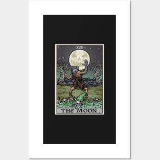 The Moon Halloween Tarot Card Werewolf Jack O Lantern Crab Posters and Art